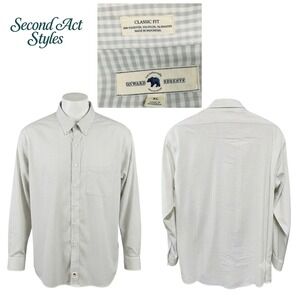 Onward Reserve Mens XL Classic Fit Performance‎ Gingham Button Down Shirt Grey